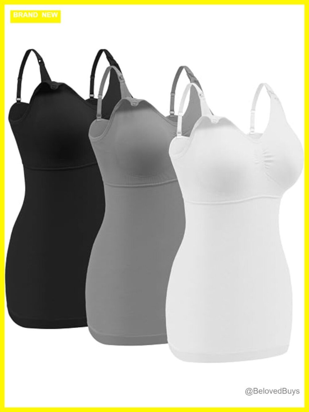 Maternity Nursing Tank Top with Built-in Bra Seamless Wire-Free Cami